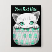 Katze Niedlich und spielerisch aus einem Pocket Button (Vorderseite)