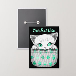 Katze Niedlich und spielerisch aus einem Pocket Button