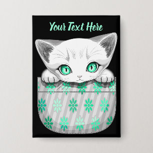 Katze Niedlich und spielerisch aus einem Pocket Button