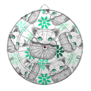 Katze Niedlich und spielerisch aus einem Pocket Dartscheibe