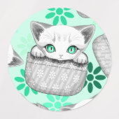 Katze Niedlich und spielerisch aus einem Pocket Etiketten (Design 1)