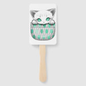 Katze Niedlich und spielerisch aus einem Pocket Fächer (Rückseite)