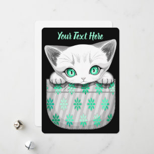Katze Niedlich und spielerisch aus einem Pocket Feiertagskarte