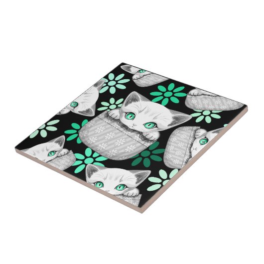 Katze Niedlich und spielerisch aus einem Pocket Fliese (Seite)