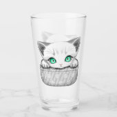 Katze Niedlich und spielerisch aus einem Pocket Glas (Vorderseite)
