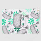 Katze Niedlich und spielerisch aus einem Pocket Golfhandtuch (Horizontal)