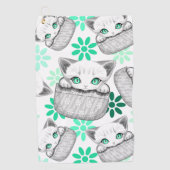 Katze Niedlich und spielerisch aus einem Pocket Golfhandtuch (Vorderseite)