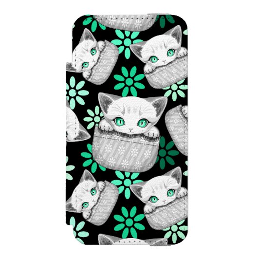 Katze Niedlich und spielerisch aus einem Pocket Incipio iPhone Geldbeutel-Hülle (Folio Vorderseite)