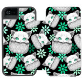 Katze Niedlich und spielerisch aus einem Pocket Incipio iPhone Geldbeutel-Hülle (Folio Geöffnet)