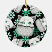 Katze Niedlich und spielerisch aus einem Pocket Keramik Ornament (Vorne)