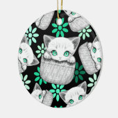 Katze Niedlich und spielerisch aus einem Pocket Keramik Ornament (Links)