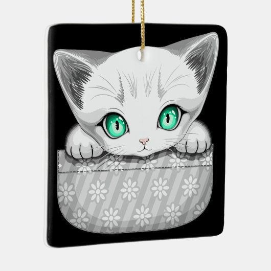 Katze Niedlich und spielerisch aus einem Pocket Keramikornament (Rechts)