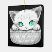 Katze Niedlich und spielerisch aus einem Pocket Keramikornament (Links)