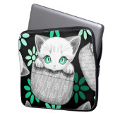 Katze Niedlich und spielerisch aus einem Pocket Laptopschutzhülle (Vorderseite Links)