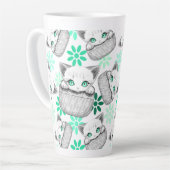 Katze Niedlich und spielerisch aus einem Pocket Milchtasse (Linke Ecke)