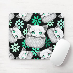 Katze Niedlich und spielerisch aus einem Pocket Mousepad