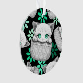 Katze Niedlich und spielerisch aus einem Pocket Ornament (Vorderseite)