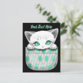 Katze Niedlich und spielerisch aus einem Pocket Postkarte (Stehend Vorderseite)