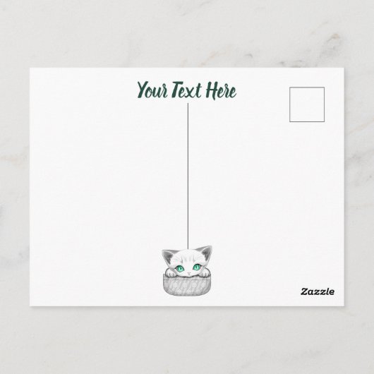 Katze Niedlich und spielerisch aus einem Pocket Postkarte (Rückseite)