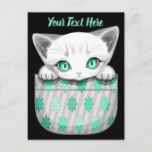 Katze Niedlich und spielerisch aus einem Pocket Postkarte (Vorderseite)