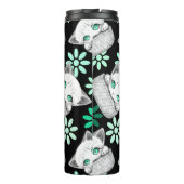 Katze Niedlich und spielerisch aus einem Pocket Thermosbecher (Rückseite)