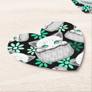 Katze Niedlich und spielerisch aus einem Pocket Untersetzer