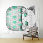 Katze Niedlich und spielerisch aus einem Pocket Wandteppich (Beispiel (Horizontal))