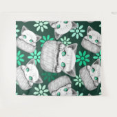 Katze Niedlich und spielerisch aus einem Pocket Wandteppich (Vorderseite (Horizontal))