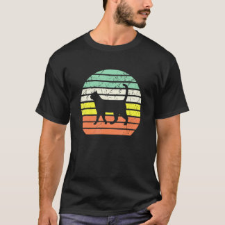 Katze Niedlich Vintage Sonnenuntergang T-Shirt