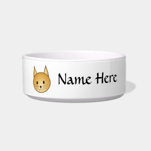 Katze. Niedlicher Ingwer Kitty. Napf