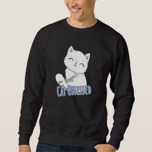 Katze Niedliches Herz Sweatshirt (Vorderseite)