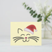 Katze Nikolaus Mütze Cat Santa Hat Postkarte (Stehend Vorderseite)