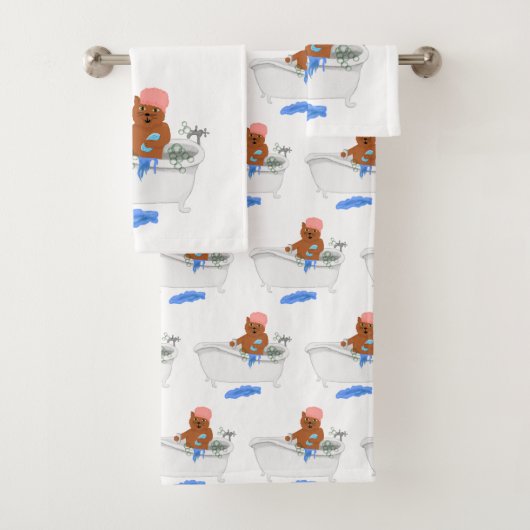 Katze nimmt ein Bad Badhandtuch Set (Insitu)