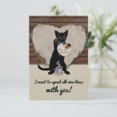 Katze Nine lebt Personalisierte Valentinkarte Einladung (Stehend Vorderseite)