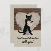 Katze Nine lebt Personalisierte Valentinkarte Einladung (Vorne/Hinten)