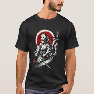 Katze Ninja Japanischer Samurai Japan Krieger Mama T-Shirt