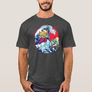 Katze Ninja Sinobi Samurai Schwerter Katana Kendo T-Shirt