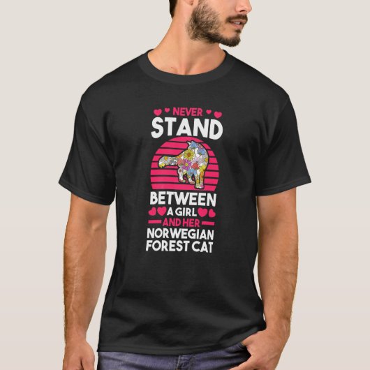 Katze Norwegische Waldkatze 4 T-Shirt (Vorderseite)