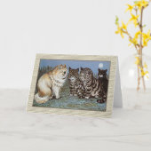 Katze Notecard, Mondschein-Katzen Louis Wain Karte (Gelbe Blume)