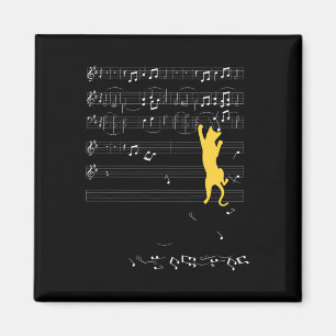 Katze Notenblatt Noten Kletternde Katze Silhouette Magnet
