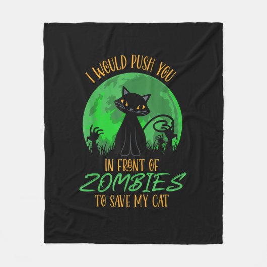 Katze oder ich würde dich vor Zombies zum Sav brin Fleecedecke (Vorderseite)