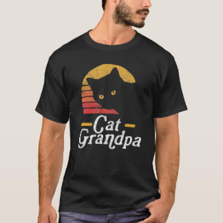 Katze Opa Vintage Achtziger Stil Katze Retro Distr T-Shirt