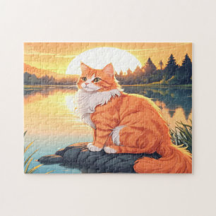 Katze Orange und Weiß Puzzle