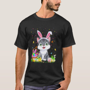 Katze Ostereier-Suche Hase Ohr Katze Frohe Ostern T-Shirt