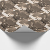 Katze Packpapier| Sepia-Devons Rex Sphynx Gott Geschenkpapier (Ecke)