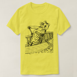 Katze paddeln das Boot, Louis Wain T-Shirt