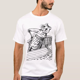 Katze paddeln das Boot, Louis Wain T-Shirt