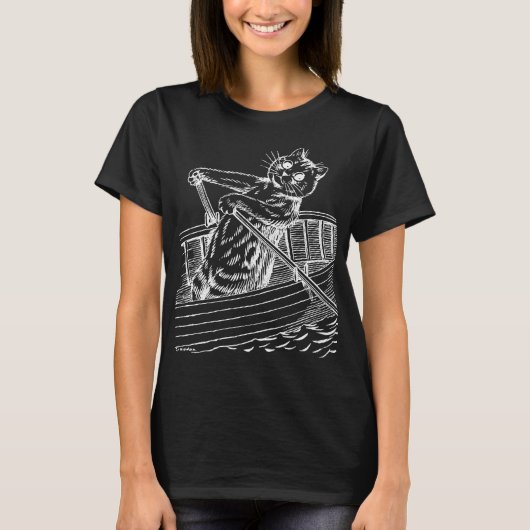Katze paddeln, Louis Wain T-Shirt (Vorderseite)