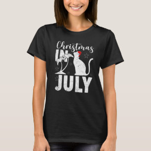 Katze Palme Santa Hut Katze Weihnachten im Juli S T-Shirt