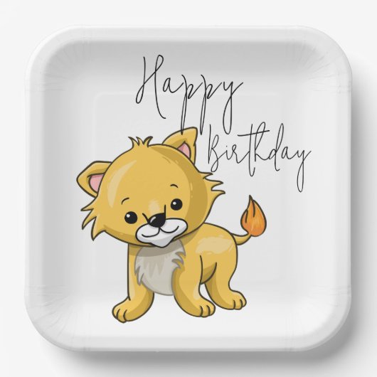 Katze Pappteller (Vorderseite)